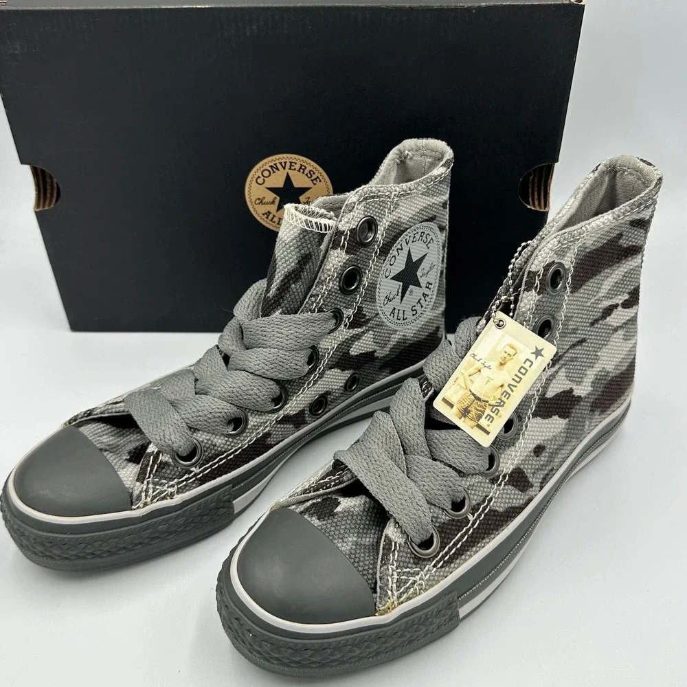 Converse Chuck Taylor All Star Camo Black/Charcoal‎ Grey Hi Sneakers Women's 6.5